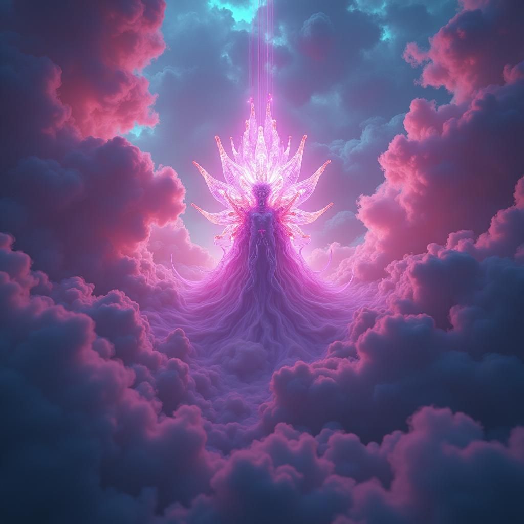 Mystical PRSPHNE in Iridescent Neon Vortex