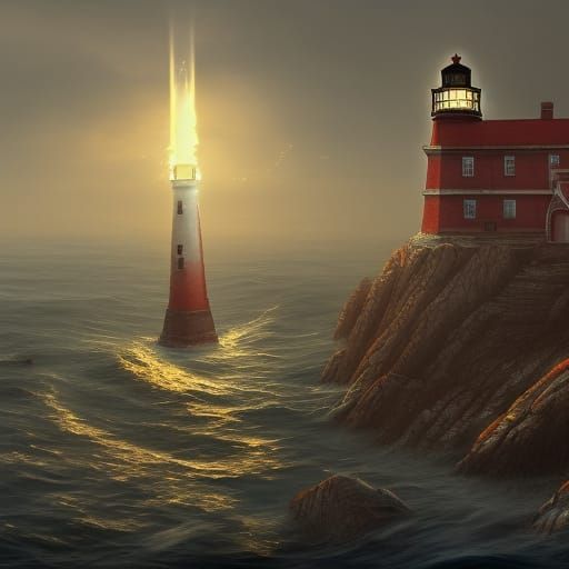 Fantastical Lighthouses in Detailed Digital Painting
