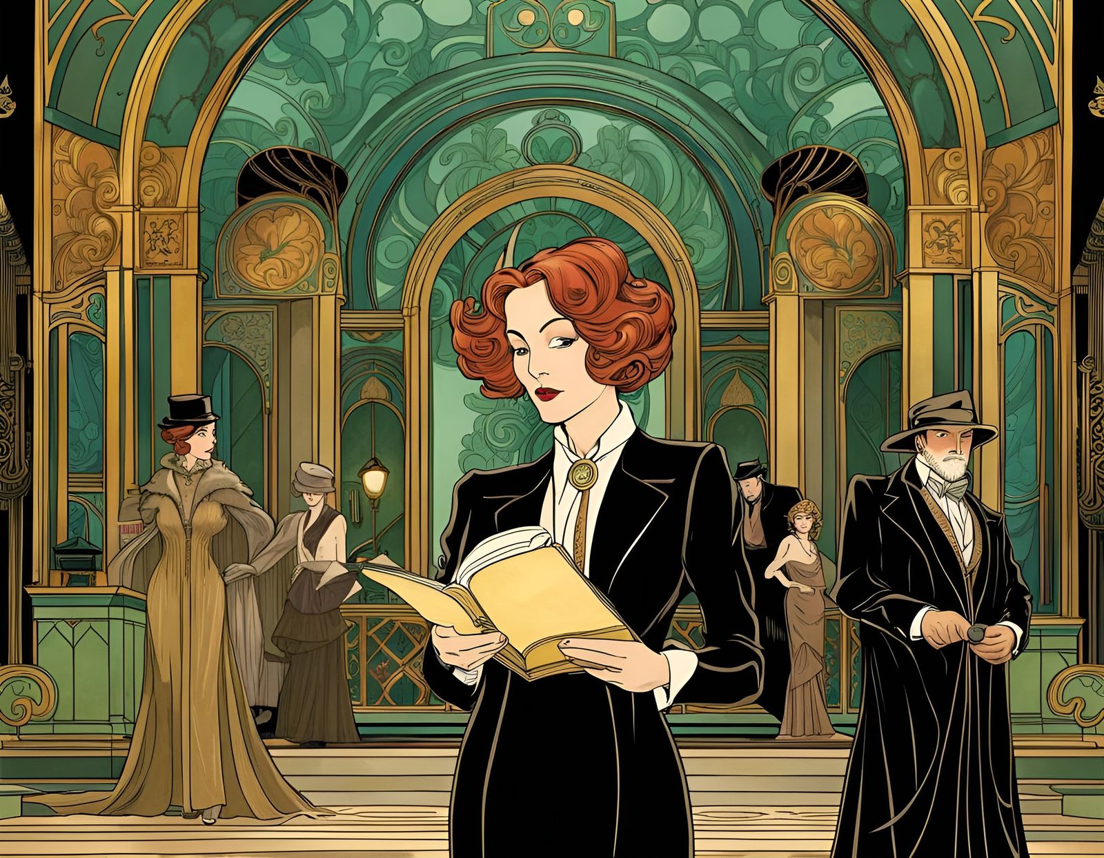 Clue as Art Nouveau Graphic Novel Page