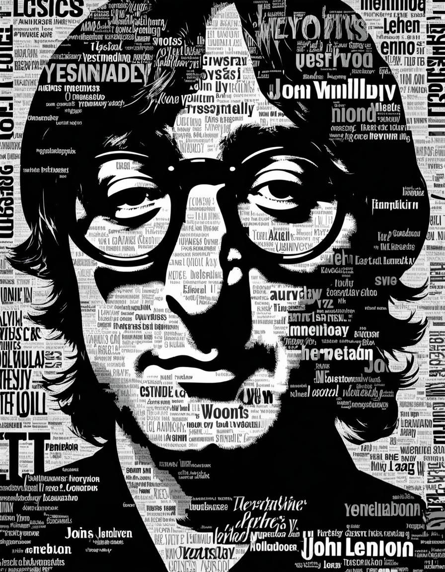 John Lennon ASCII Art Portrait Using Beatles Lyrics
