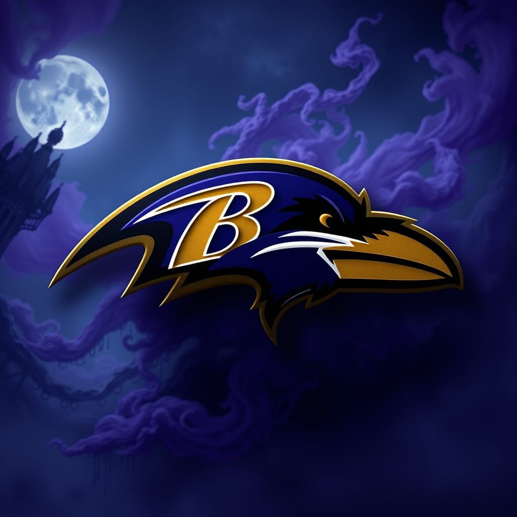 Ethereal Baltimore Ravens Logo in Fantasy World