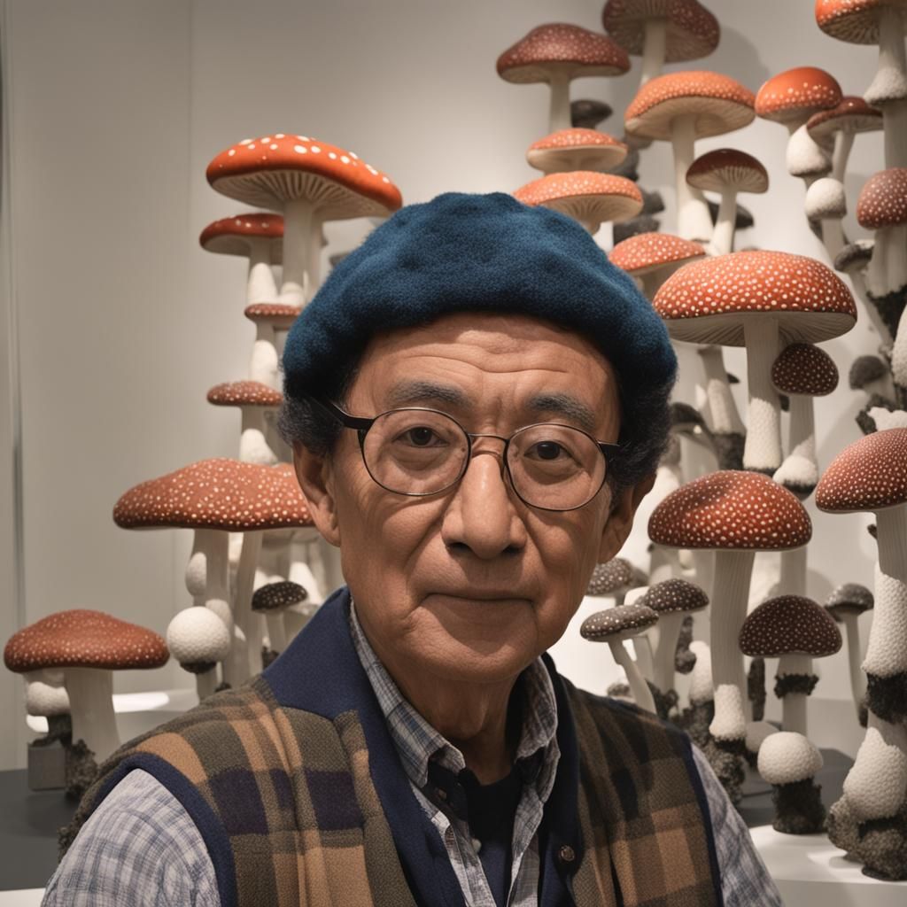 Porcelain Mushroom Sculpture at Modern Art Museum