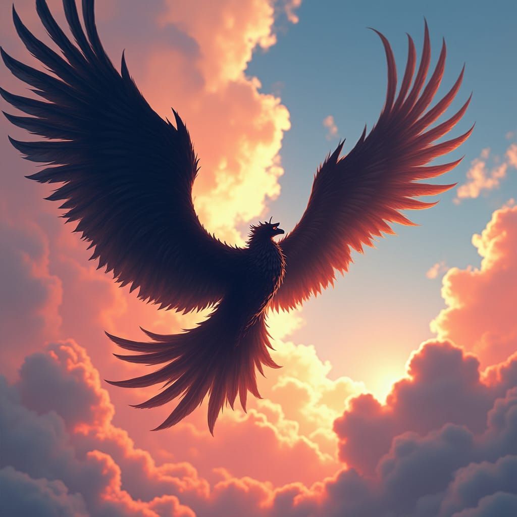 Naruto Soaring with Black Wings: Fantasy Art