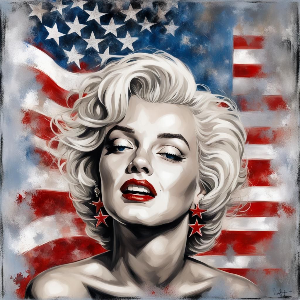 Marilyn Monroe Tears in Luis Royo Graffiti Style