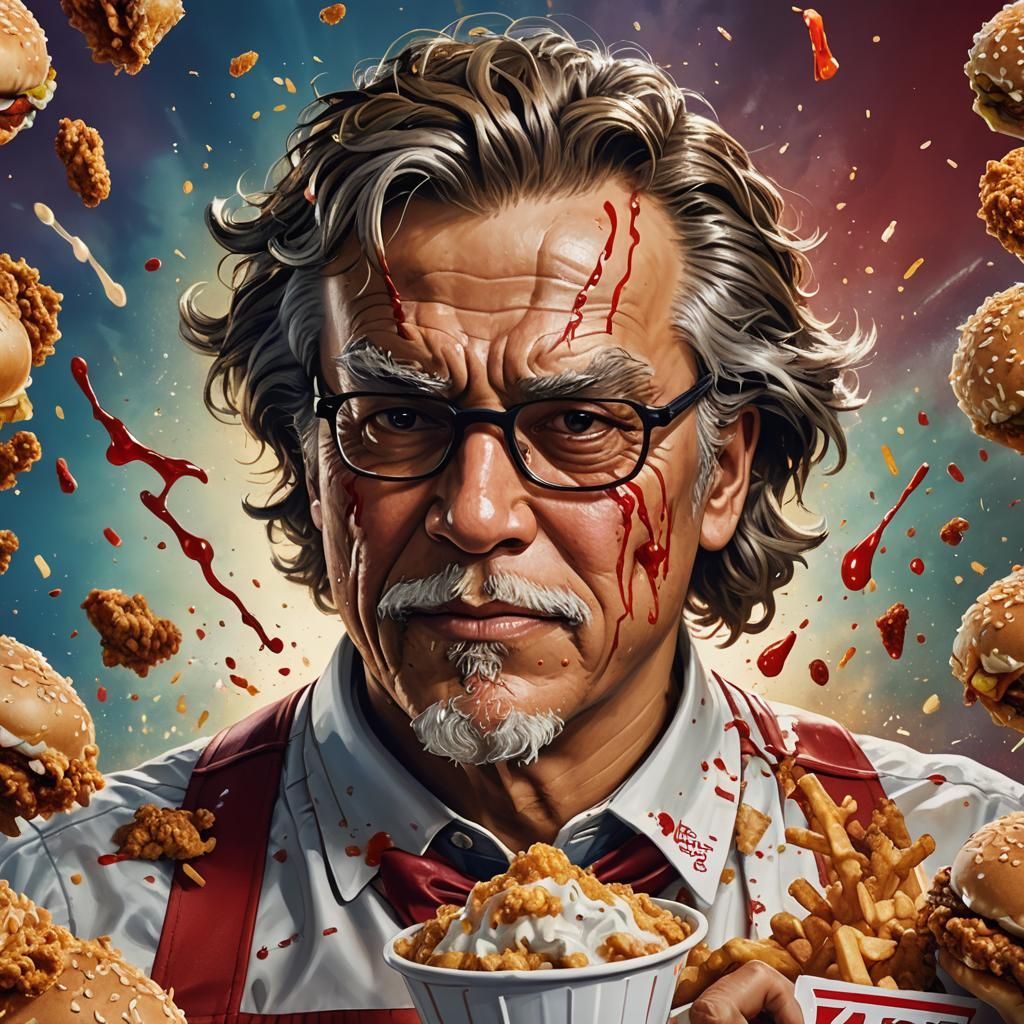 Hyperrealistic Portrait of a KFC Customer