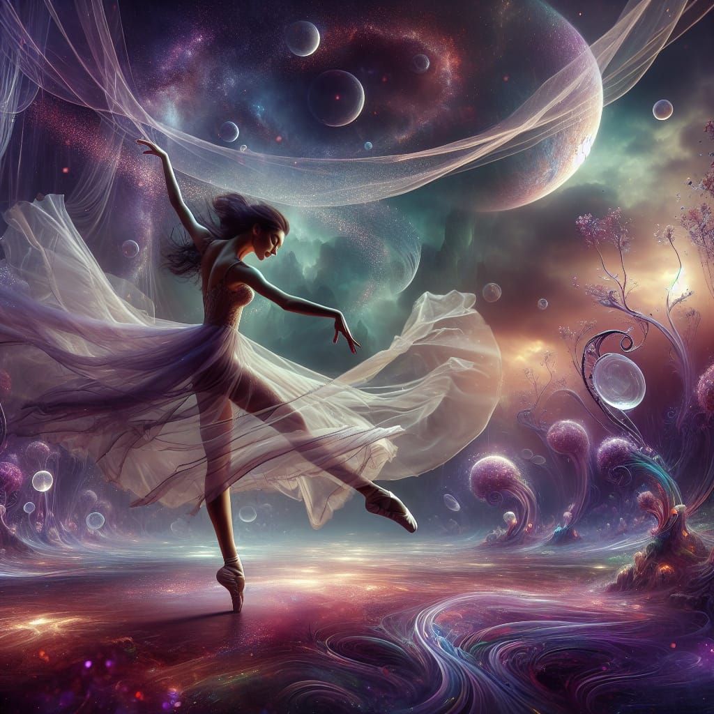 Dancer in a translucent dress