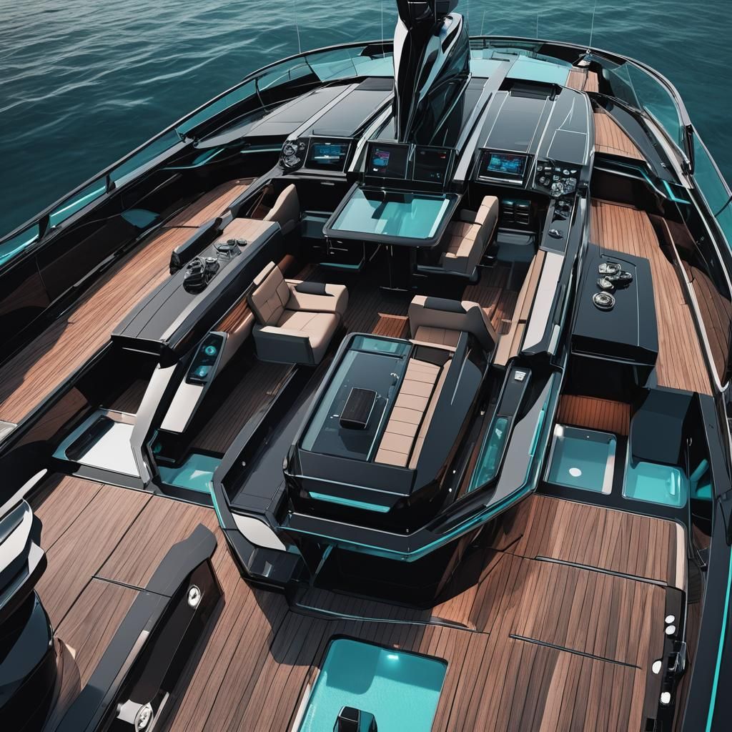 Futuristic Yacht Design in Modern Art Deco Style