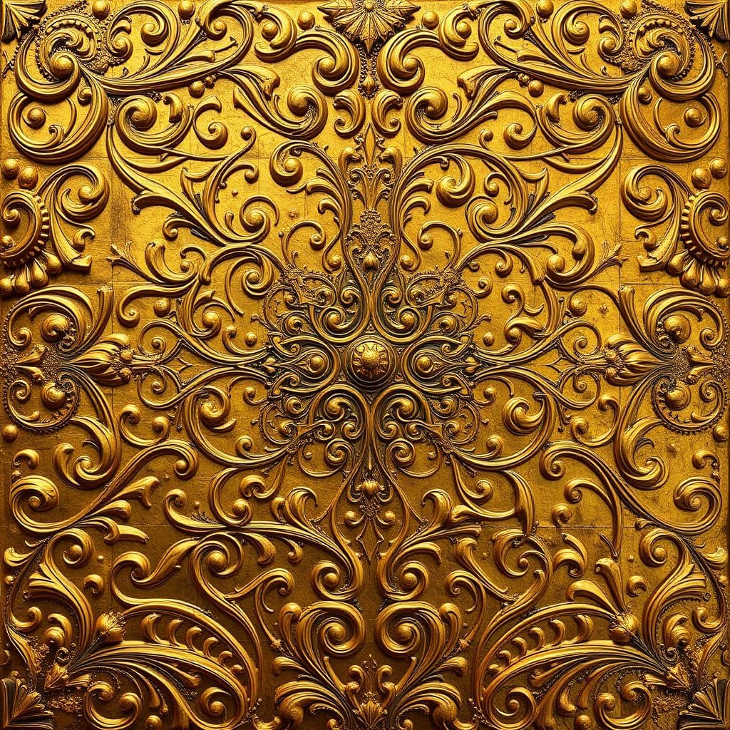 Luxurious Gold Ornamentation in a Biomechanical Style