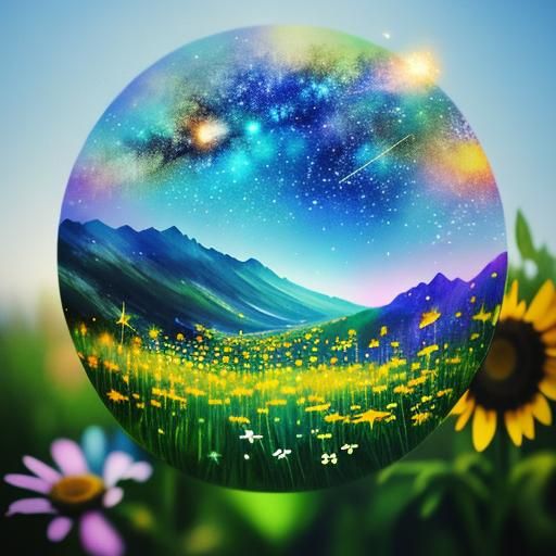 Double Exposure: Stars and Wildflower Dreamscape