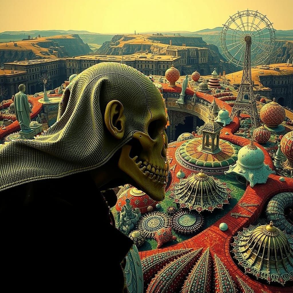 Vibrant Geometric Gargoyle in Hyperrealistic Colors