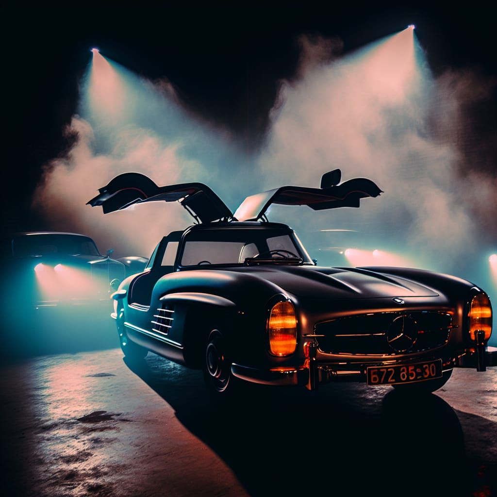 Mercedes Rolls Royce Hybrid in Foggy London