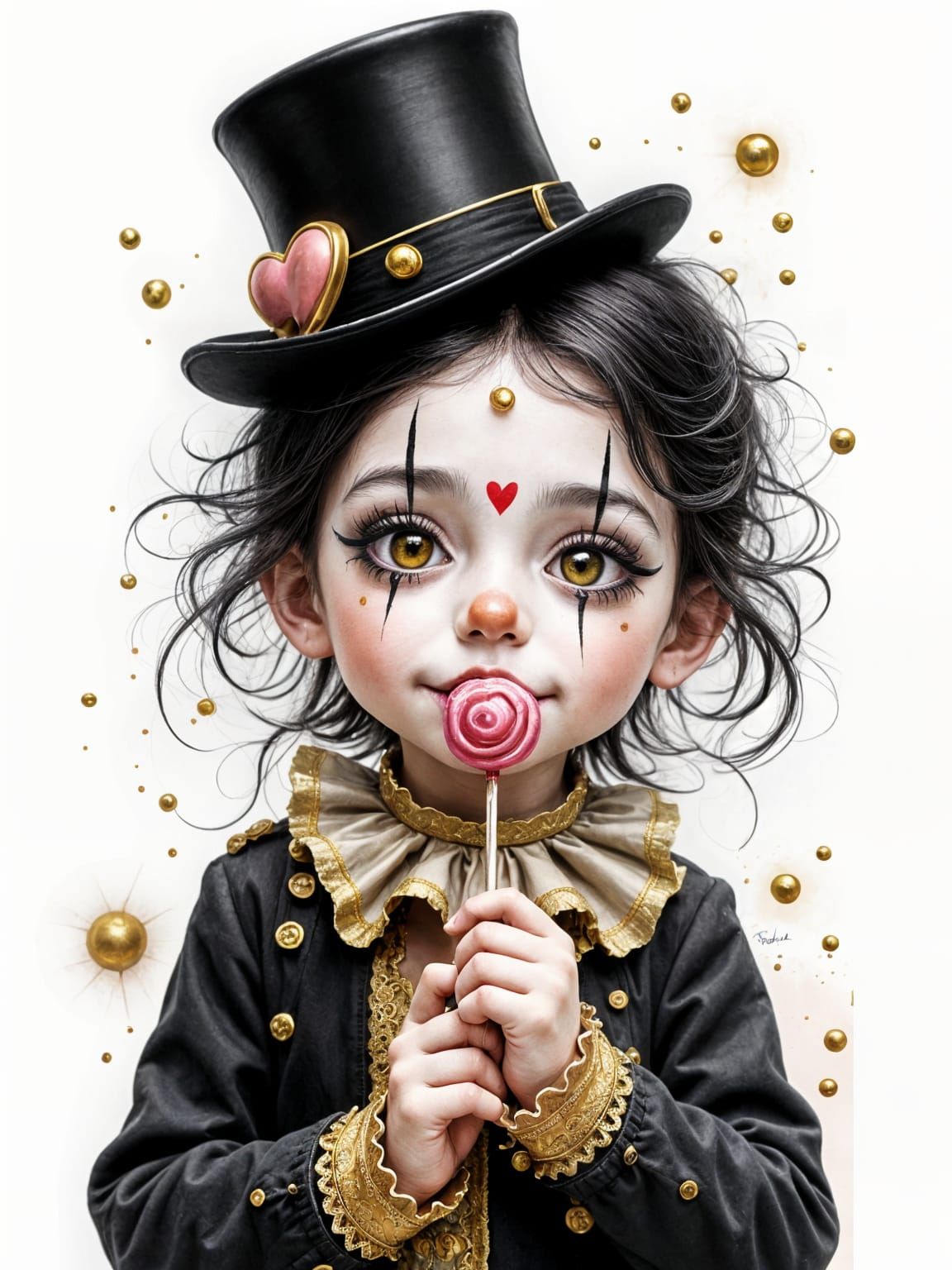 Whimsical Girl with Swirly Sucker, Luis Royo Style