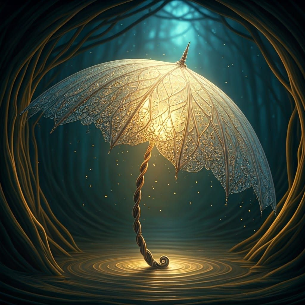 Whimsical Faerie Umbrella in Iridescent Hues