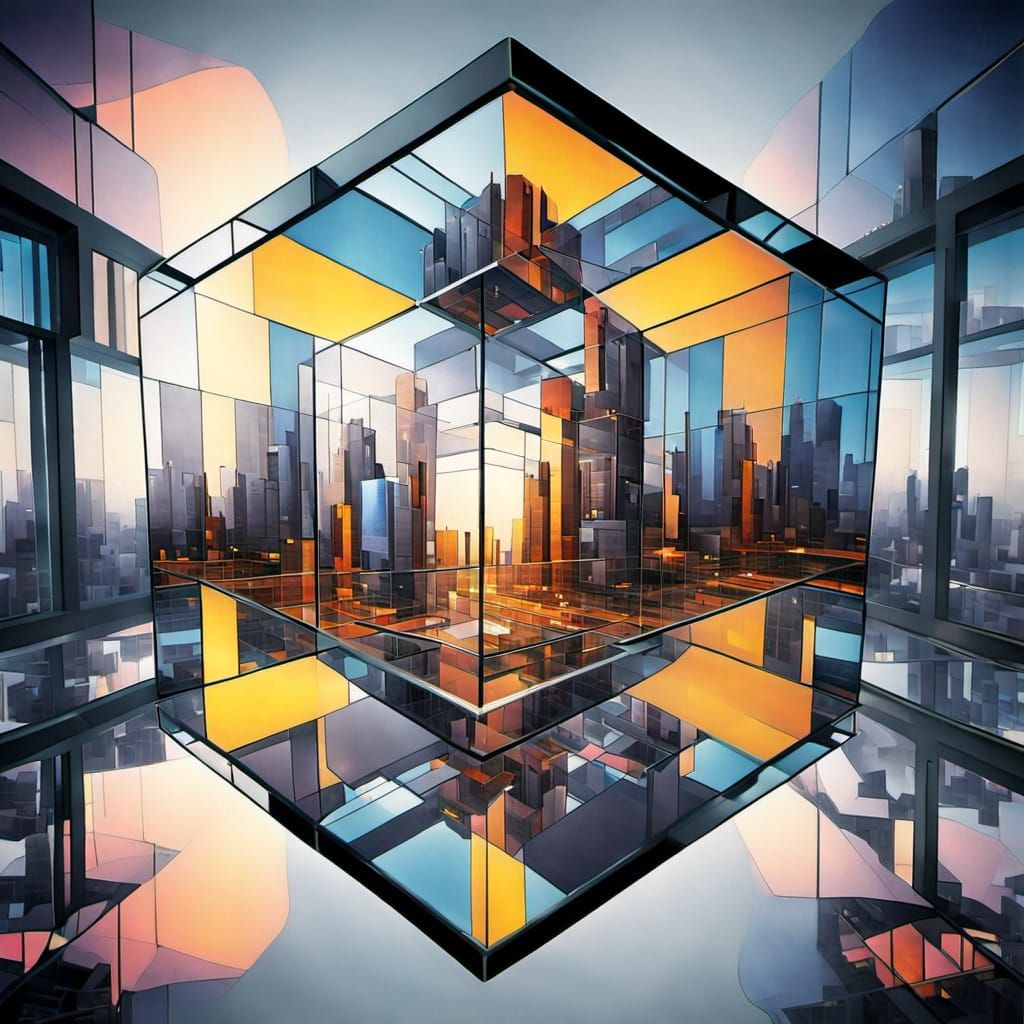 Futuristic city of glass