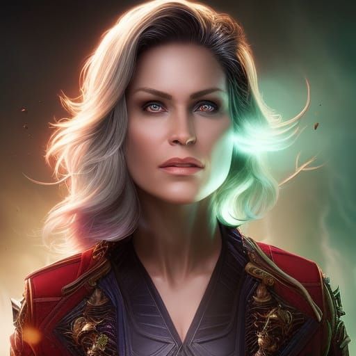 Smiling Woman with Coffee: Comic Book Art Portrait