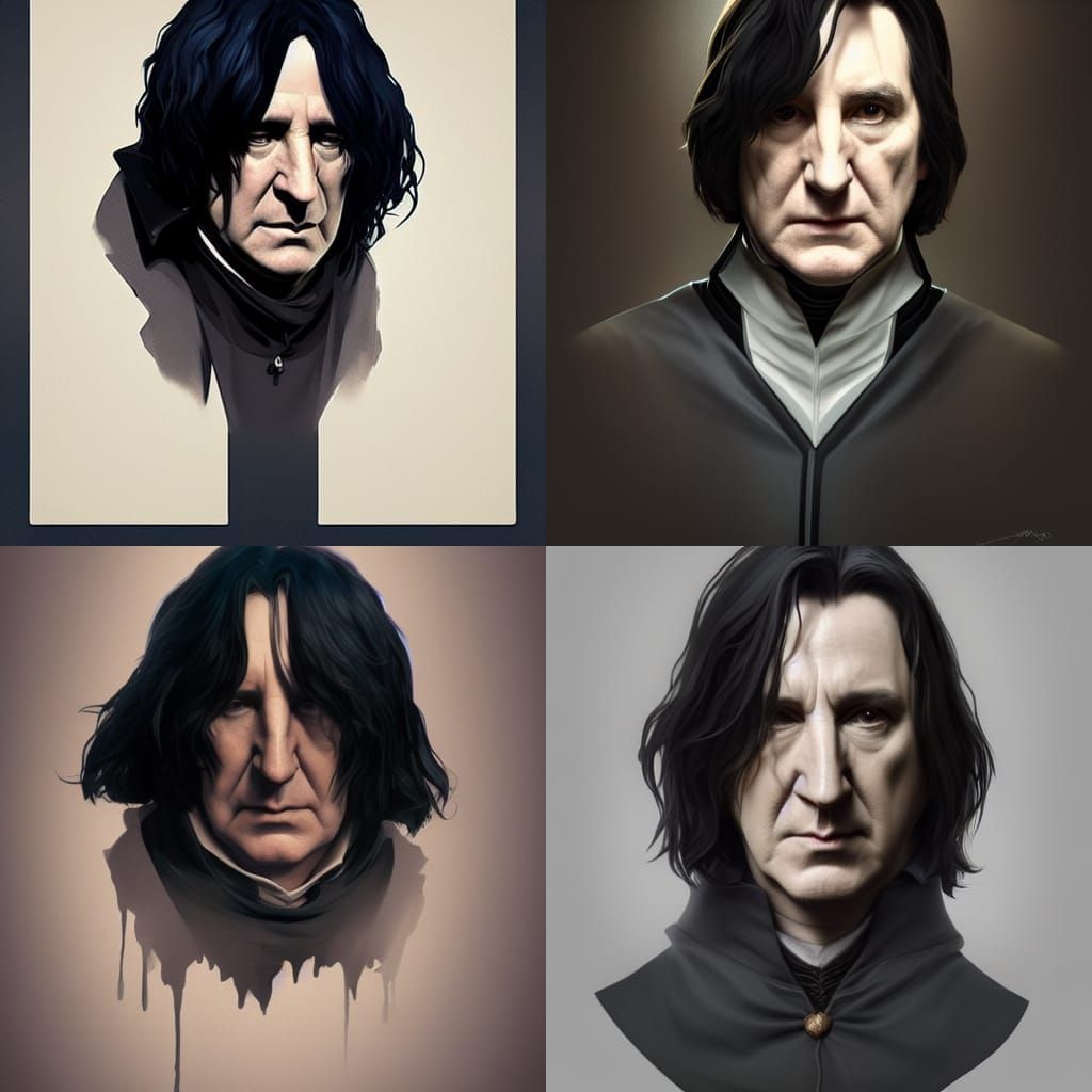 Severus Snape Portrait in Hyperdetailed Style