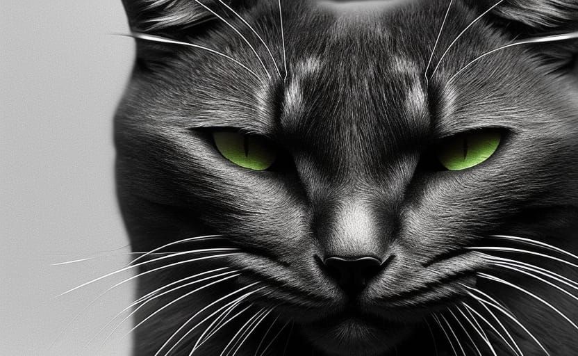 Black Cat with Sacred Geometry in Giger Style