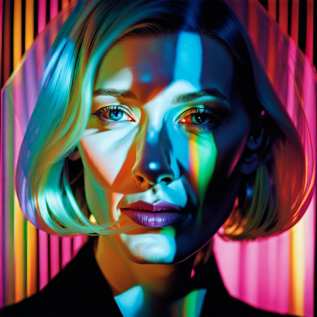 Holographic Portrait: Cate Blanchett as Spectral Phantom