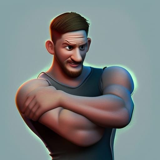 Tom Hardy as Pixar-Style 3D Digital Art