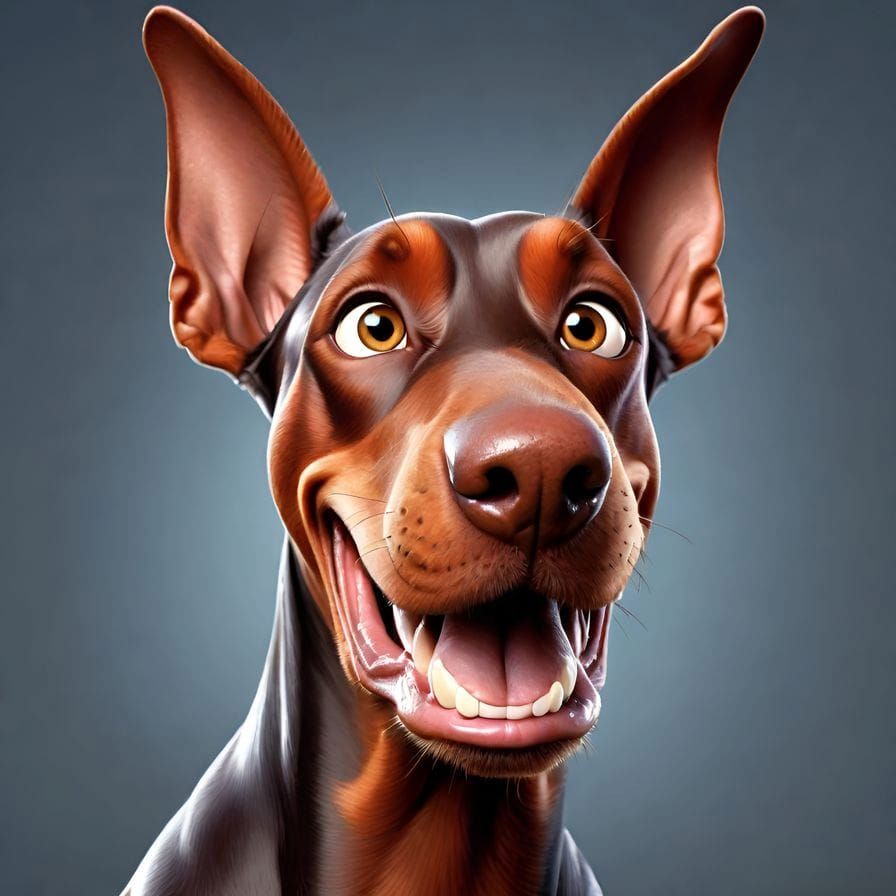 Happy Doberman
