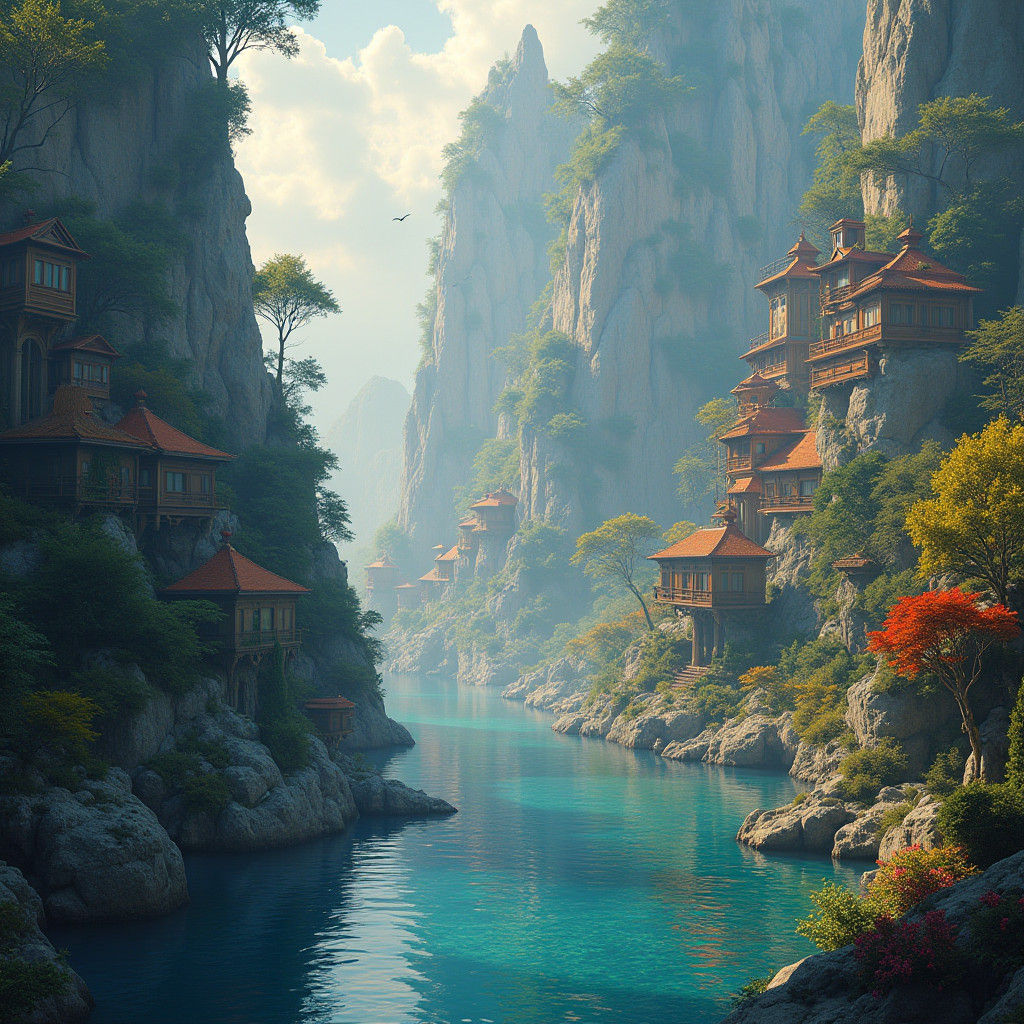 Art Nouveau Utopian City: A Digital Illustration