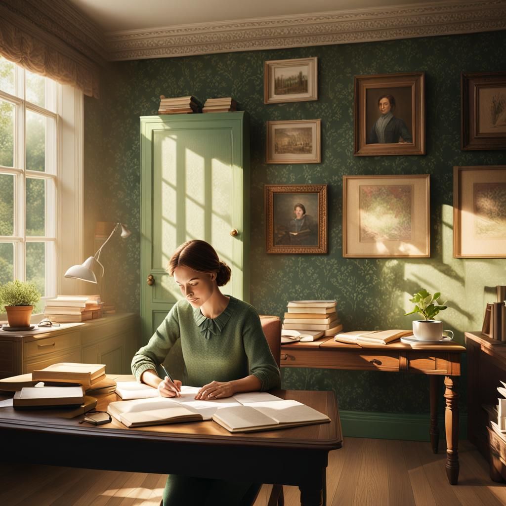 Inviting English Room with Green Wallpaper