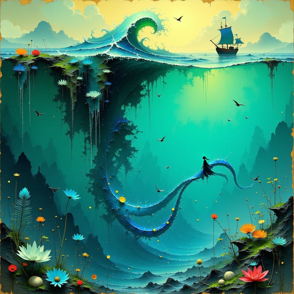 Wave Siren in Dreamy Cinematic Style