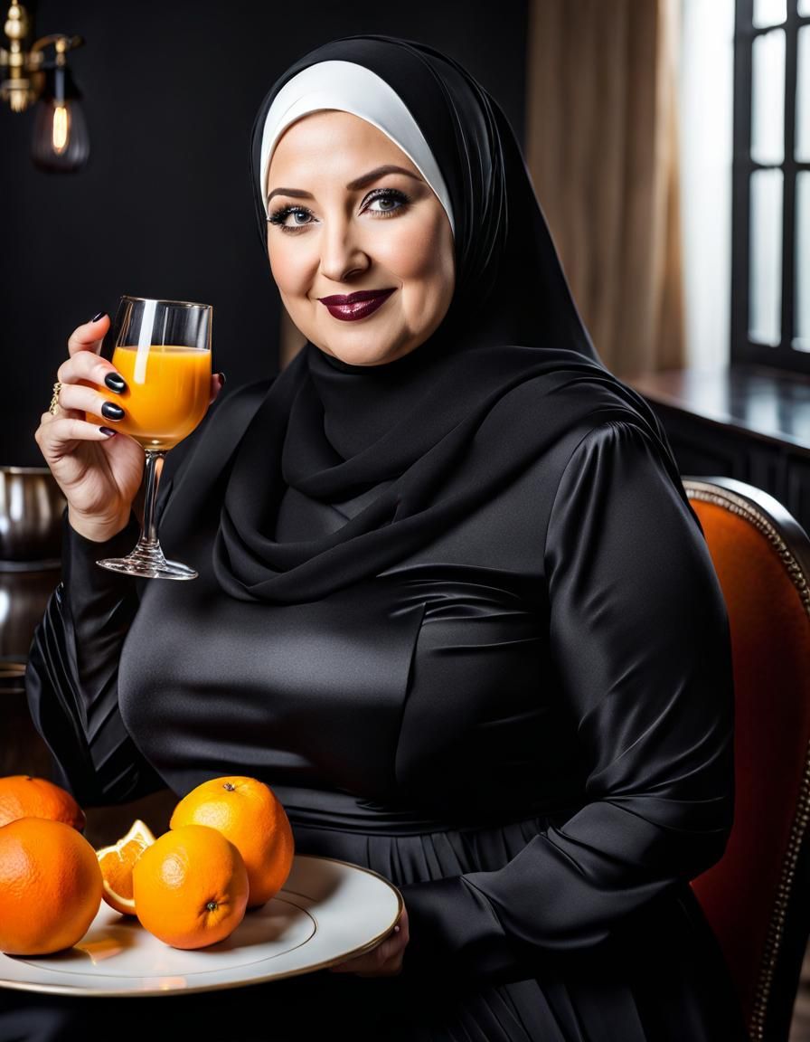 Watercolor Portrait of a Beautiful Woman with Hijab