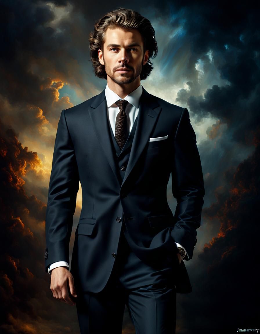 Rembrandt Background Portrait of a handsome man, Fashion Forward