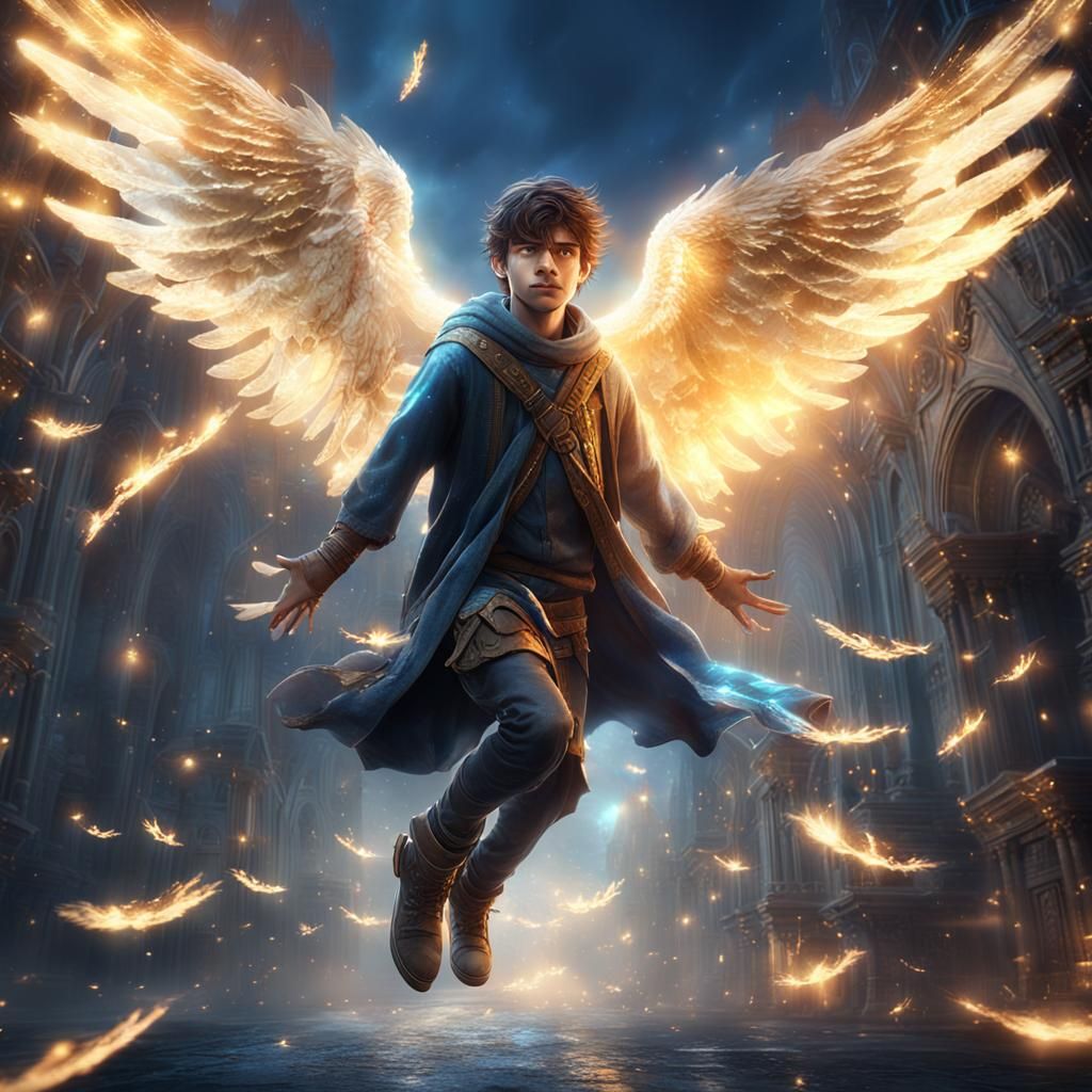 Angelic Teen Manipulates Light Magic