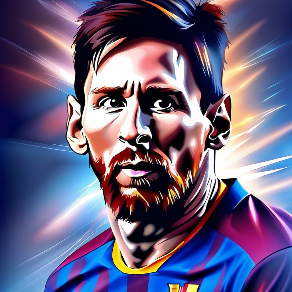 Soccer Star Portrait with Lightning Eyes