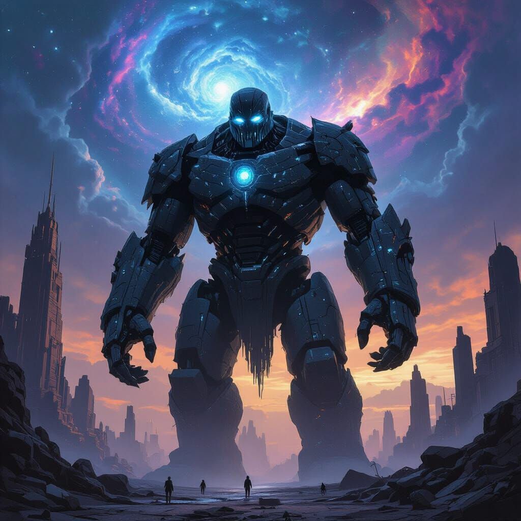 Ancient Cosmic Golem Guards Derelict Alien City