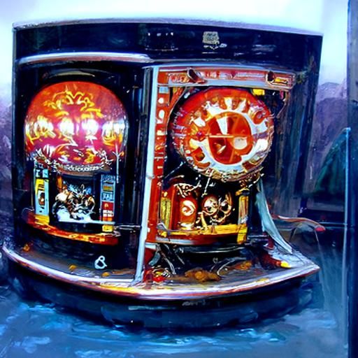 Pachinko Game as Oil Painting by Gurney