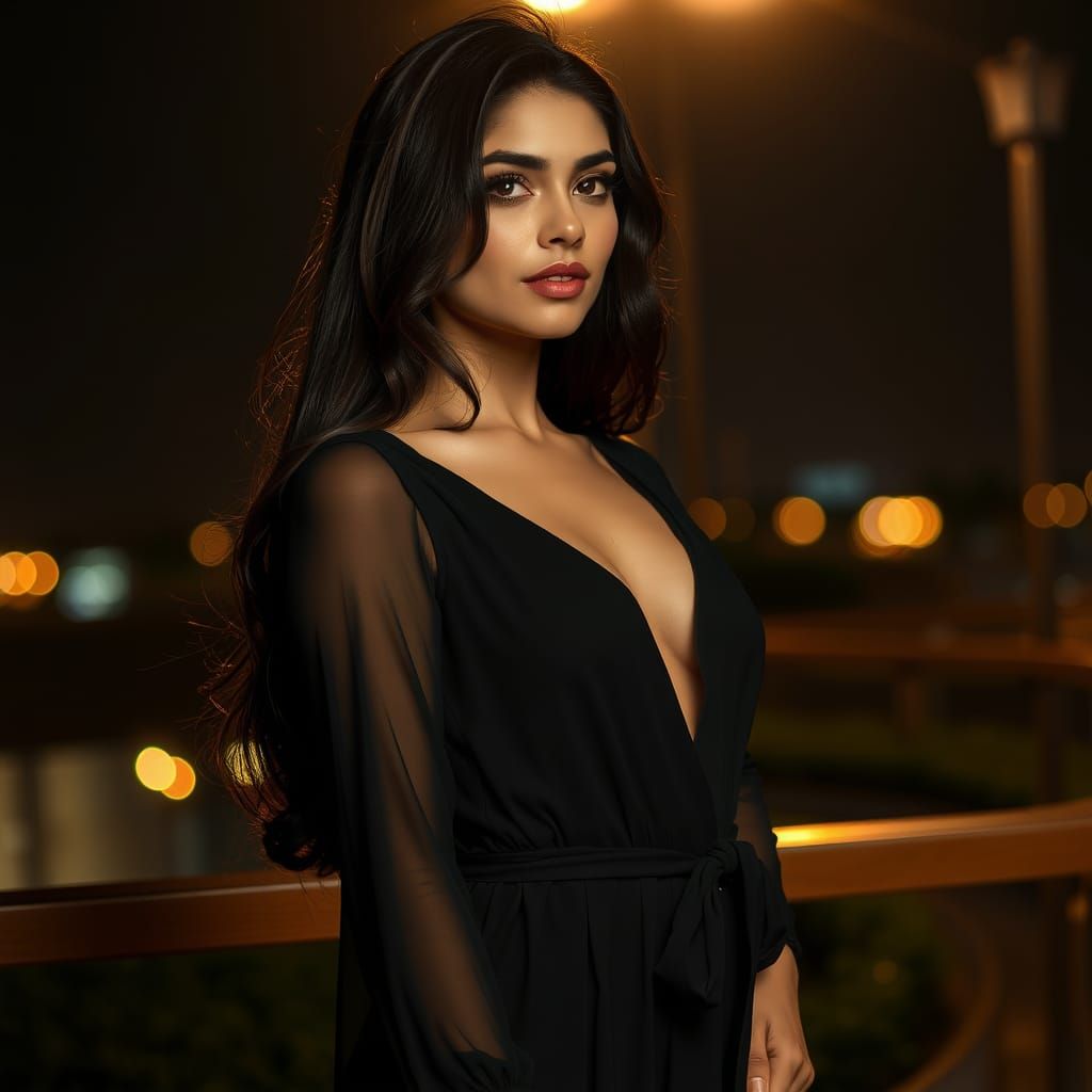 Elegant Kuwait Girl in Mini Dress Portrait