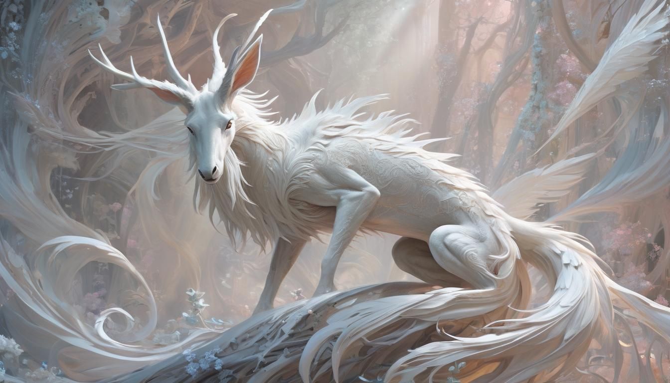 Ethereal Fantasy Creature in Soft Pastel Colors