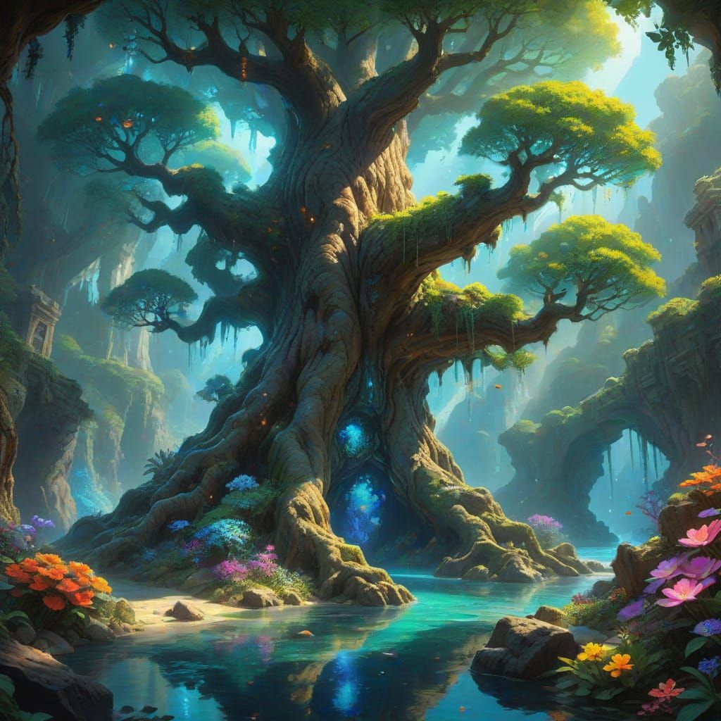 Ancient Tree Oasis Ascends to the Cosmos