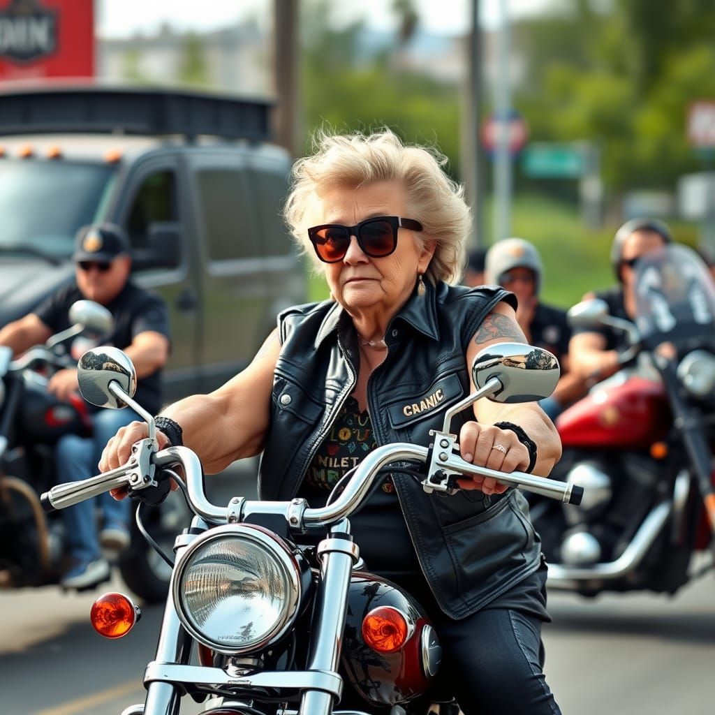 Grandma Embracing the Biker Lifestyle