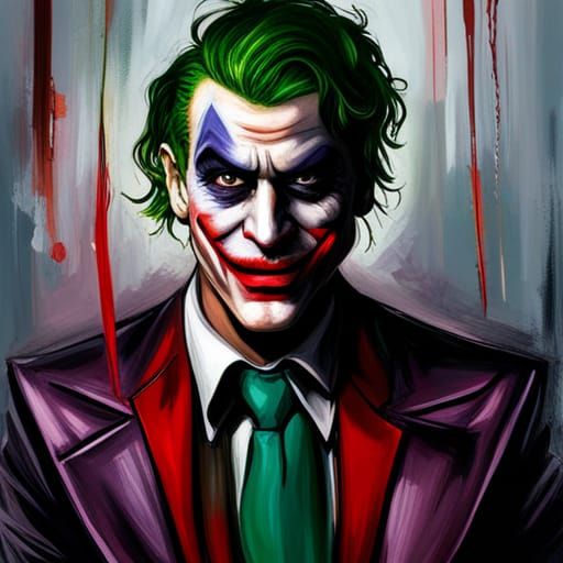 Hyperrealistic Joker Portrait in Splash Art Style