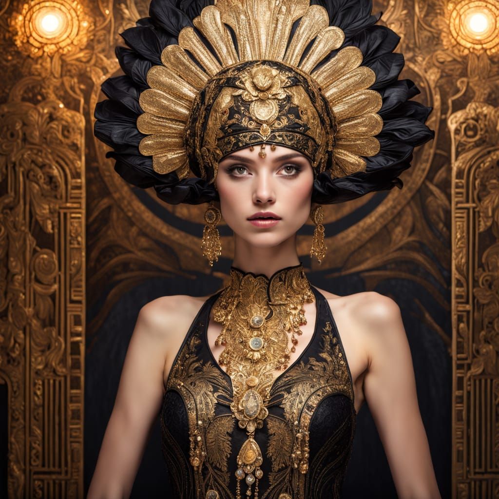 Gilded Opulence in Art Deco Style