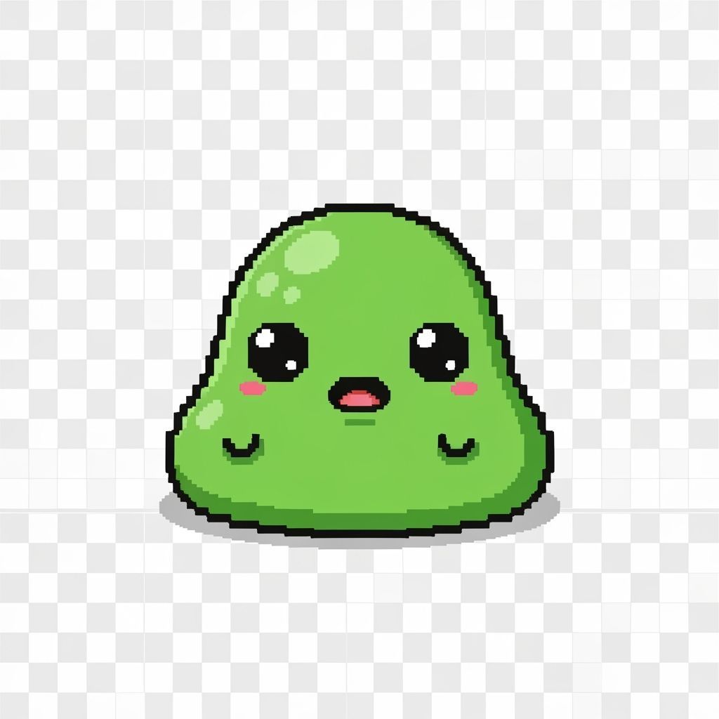 Tiny Green Slime Pixel Art 64x64
