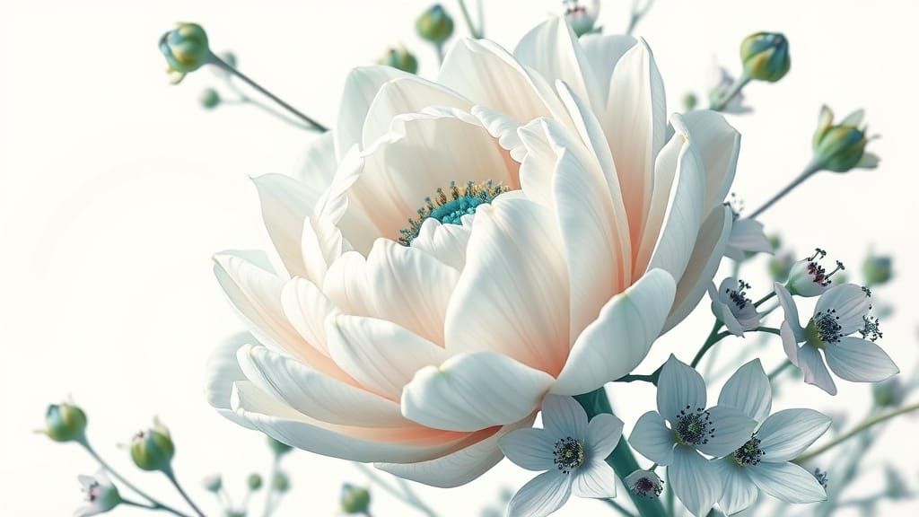 Vibrant Wildflower Blooms in Fantasy Art Style