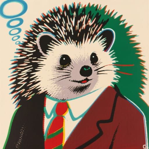 Hedgehog Imagines Being a Cat, Rublev Warhol Style