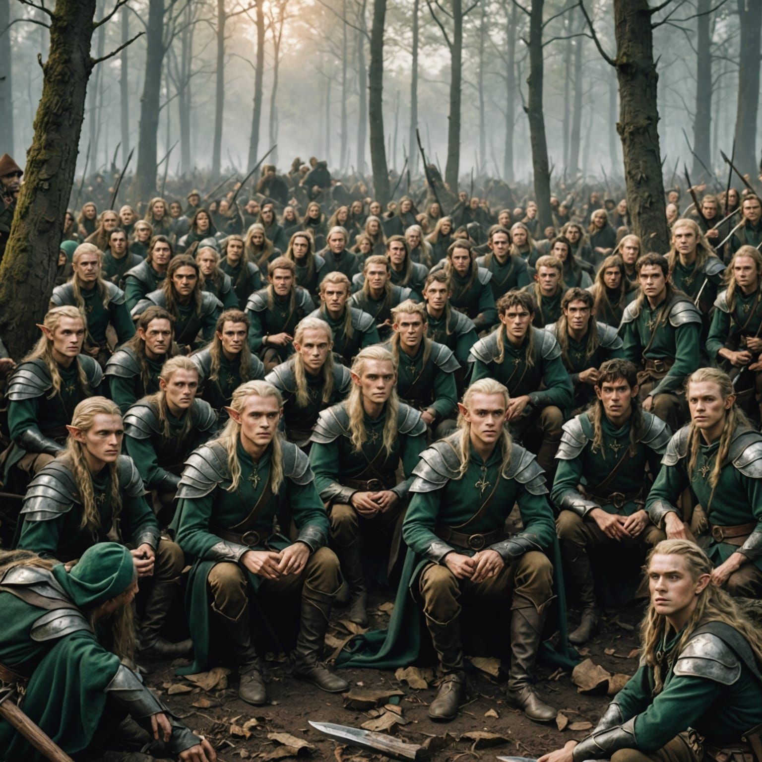 Elves After Battle: A Fantasy Scene