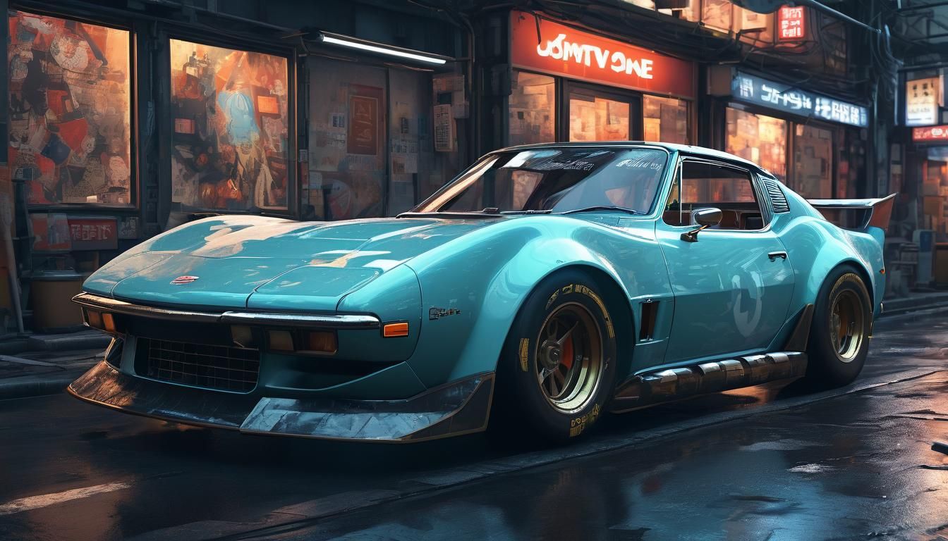 Corvette C3 in Detailed 3D Anime Art