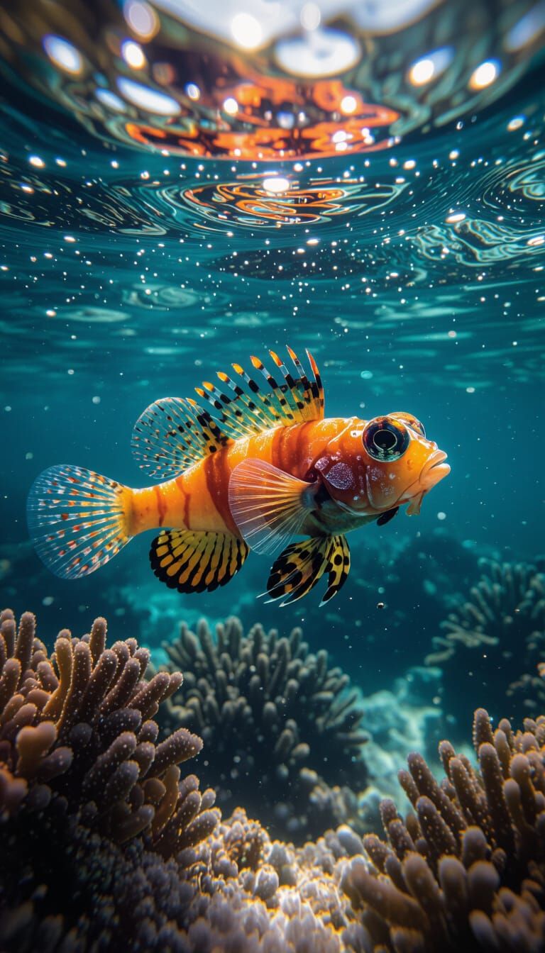 Vibrant Dragonet Swimming in Crystal Waters