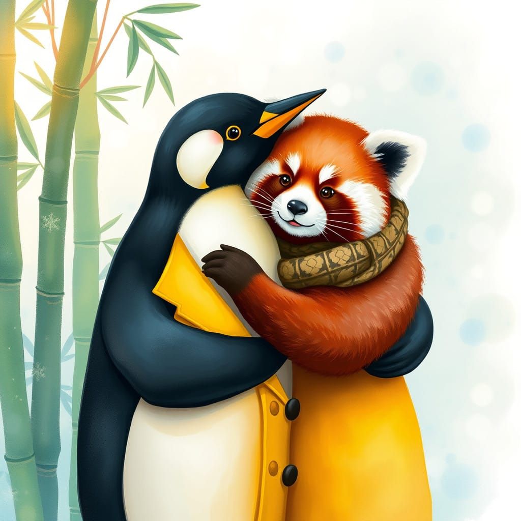 Whimsical Friends in Winter Wonderland