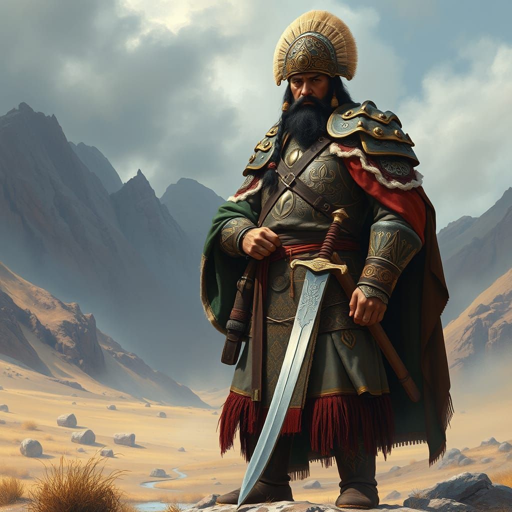 Tolui Son of Genghis Khan in Ornate Armor