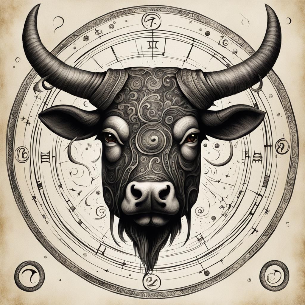 Zodiac Taurus Head in Stop-Motion Style