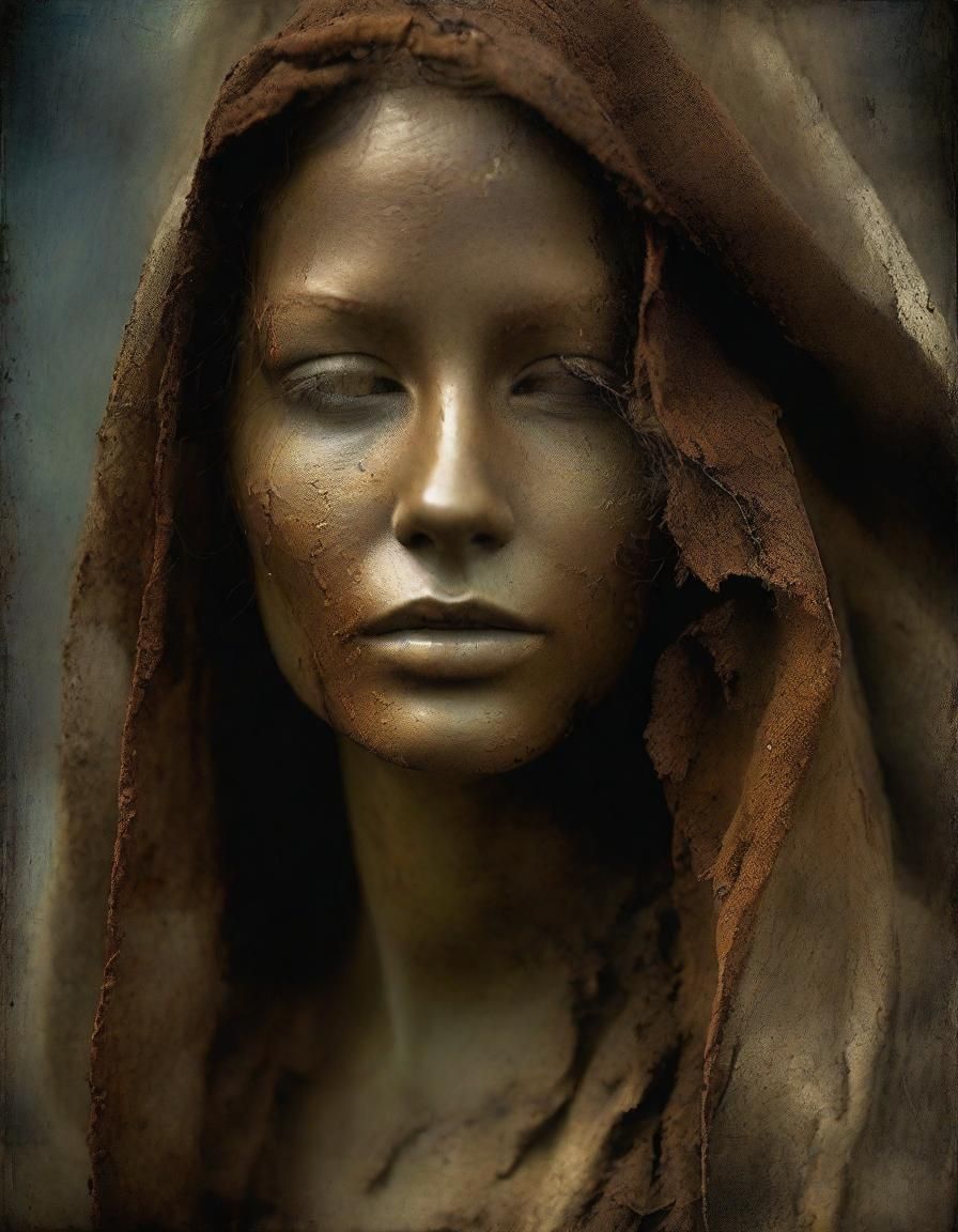 Surreal Portrait: Liquified Face in Steampunk Style