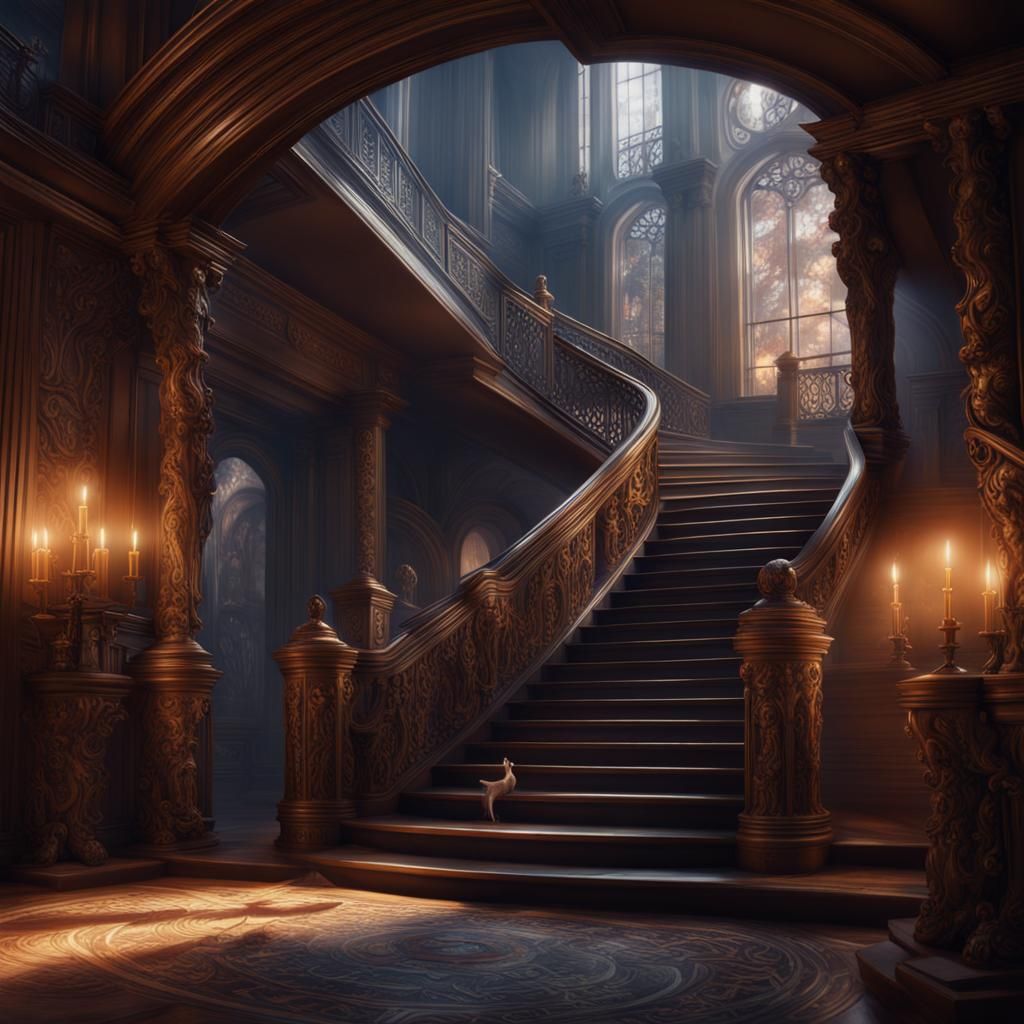 Fantastical Matte Painting of a Stairway